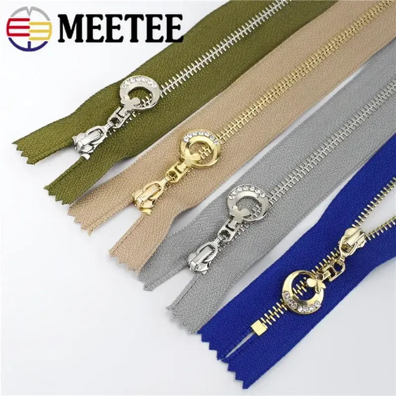 3Pcs 15-60cm 3# Zipper for Sewing Bag Coat Metal Zippers Decorative Zips Closure Replacement Repair Kit DIY Clothing Accessories