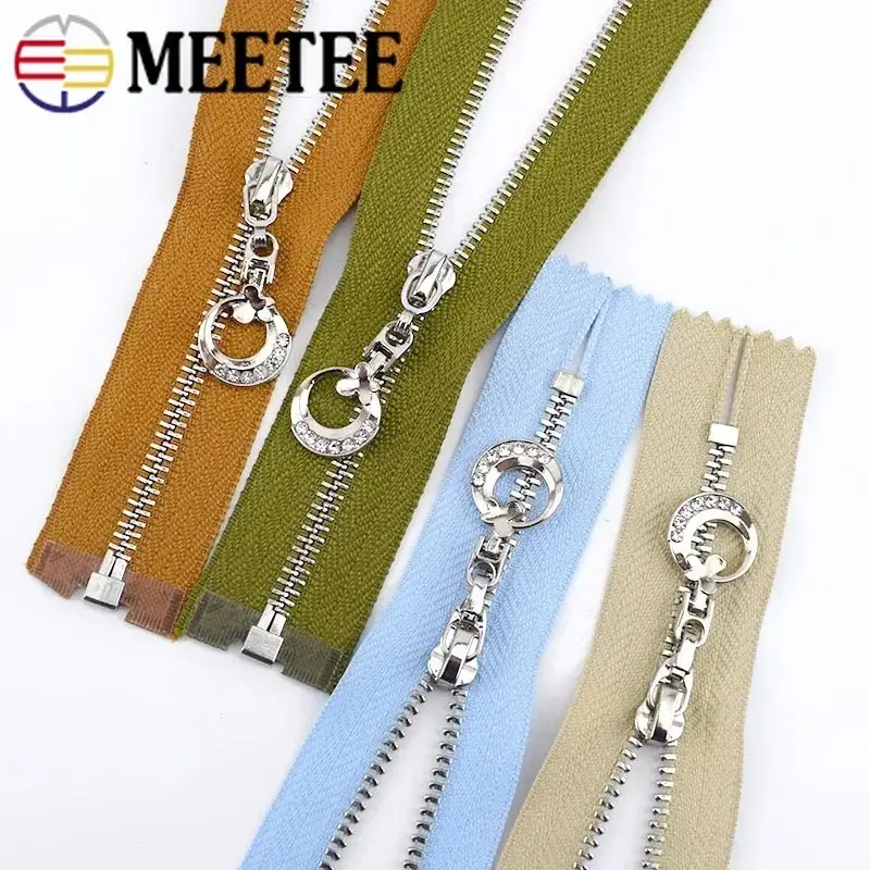 3Pcs 15-60cm 3# Zipper for Sewing Bag Coat Metal Zippers Decorative Zips Closure Replacement Repair Kit DIY Clothing Accessories