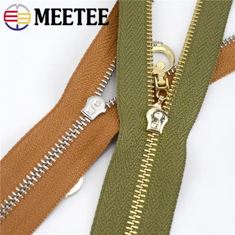 3Pcs 15-60cm 3# Zipper for Sewing Bag Coat Metal Zippers Decorative Zips Closure Replacement Repair Kit DIY Clothing Accessories