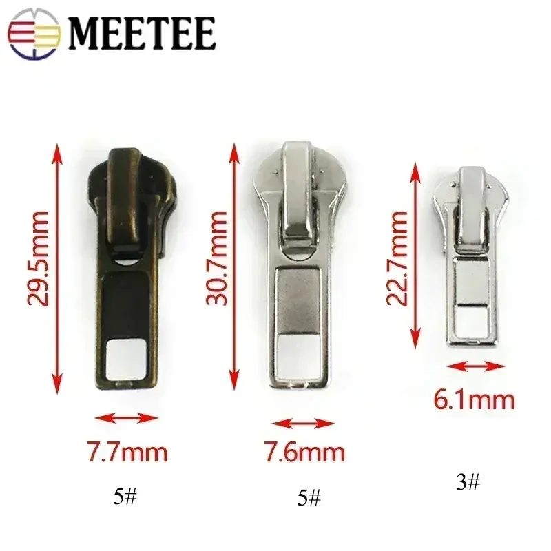 10 20Pcs 3# 5# Zippers Slider for Metal Resin Zip Bags Clothes Shoes Decor Zipper Puller Head Garment Sewing Closure Accessories