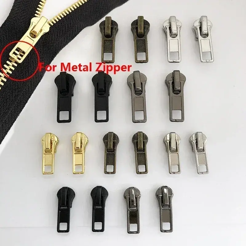 10 20Pcs 3# 5# Zippers Slider for Metal Resin Zip Bags Clothes Shoes Decor Zipper Puller Head Garment Sewing Closure Accessories