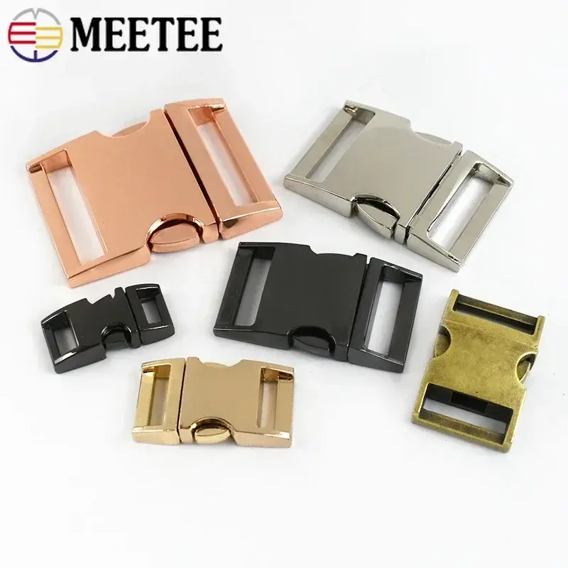 Meetee 2/5Pcs 10-38mm Metal Side Quick Release Buckles Backpack Strap Clasp Webbing Bag Adjuster Hooks DIY Hardware Accessories