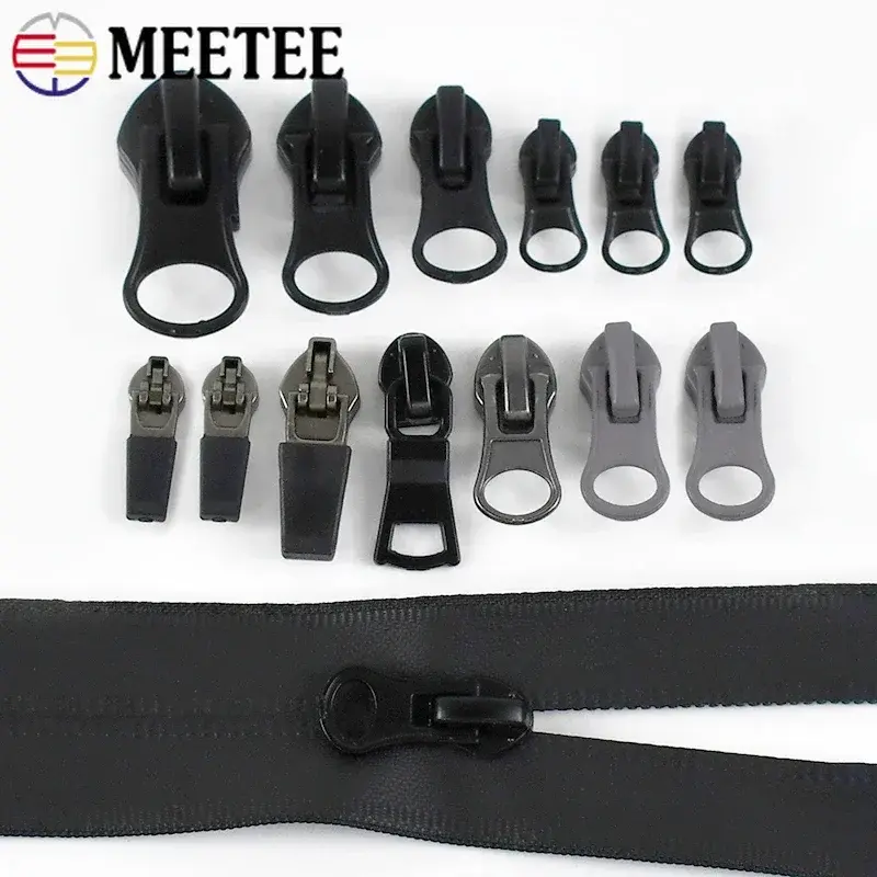 10/20Pcs 3# 5# 8#10# Reversed Zipper Slider For Nylon Waterproof Zips Heads Luggage Coat Invisible Zip Pull DIY Sewing Accessory