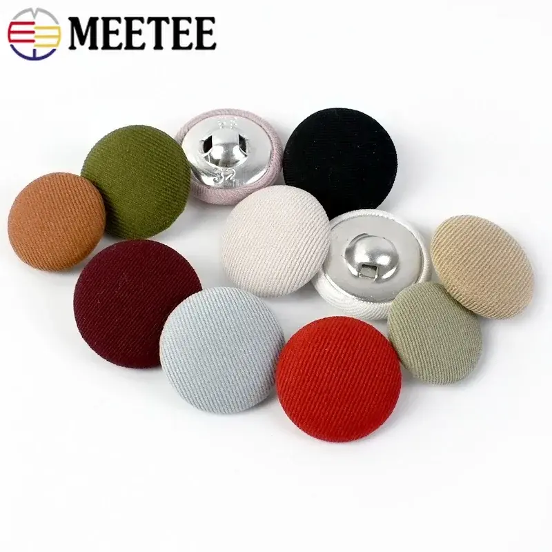 50Pcs 11-30mm Cloth Covered Button For Sewing Bag Coat Shirt Shank Buttons Decorative Buckles DIY Garment Accessories