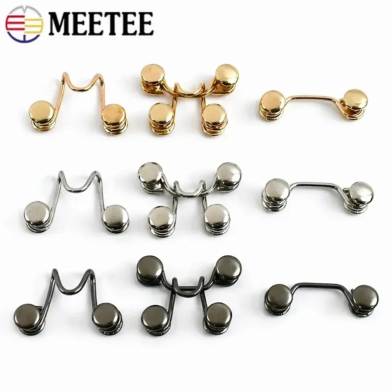 10-100Sets 27/32X28mm Metal Trousers Hook and Eye Closure Buckle Garment Invisible Button Jeans Waist Adjust Clasp Accessories
