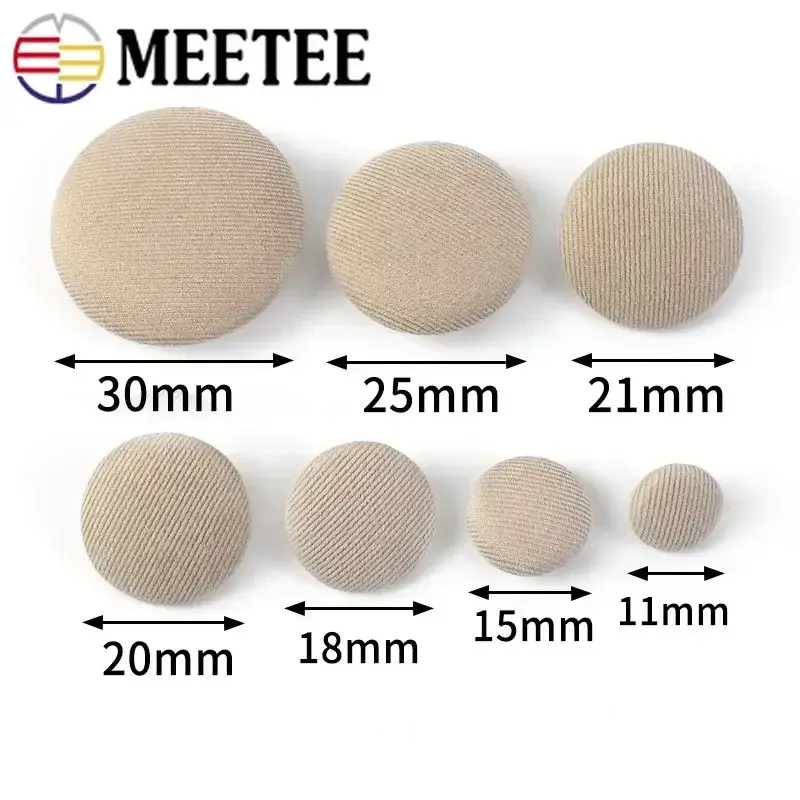 50Pcs 11-30mm Cloth Covered Button For Sewing Bag Coat Shirt Shank Buttons Decorative Buckles DIY Garment Accessories