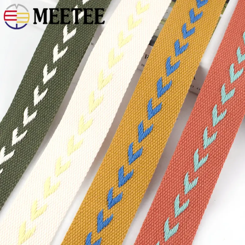 1/2/3/5Meters 38mm Jacquard Webbing Tape Polyester Cotton Ribbons For Bag Strap Belt Bias Binding DIY Garment Sewing Accessories