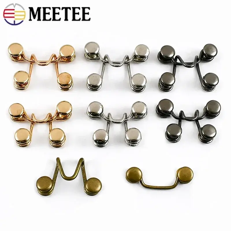 10-100Sets 27/32X28mm Metal Trousers Hook and Eye Closure Buckle Garment Invisible Button Jeans Waist Adjust Clasp Accessories