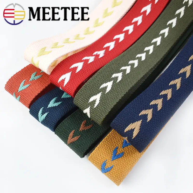 1/2/3/5Meters 38mm Jacquard Webbing Tape Polyester Cotton Ribbons For Bag Strap Belt Bias Binding DIY Garment Sewing Accessories
