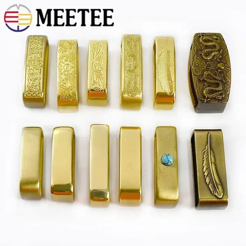 1/2Pcs 35/40mm Pure Copper Belts Rings Buckles Leather Belt Loops Hook Buckle DIY Craft Band O Ring Loop Clasp Accessories