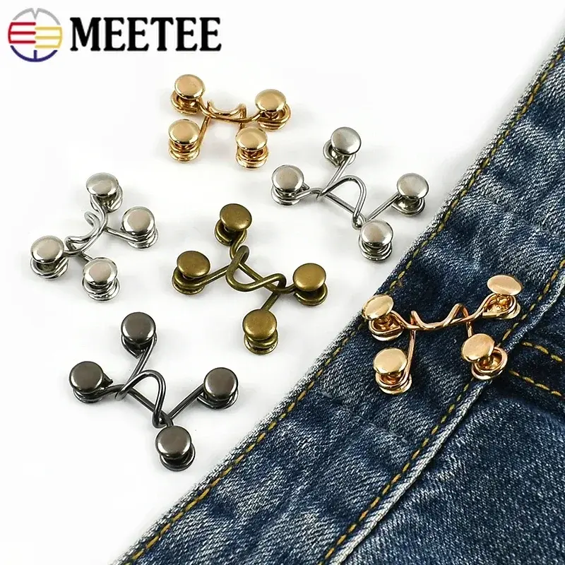 10-100Sets 27/32X28mm Metal Trousers Hook and Eye Closure Buckle Garment Invisible Button Jeans Waist Adjust Clasp Accessories