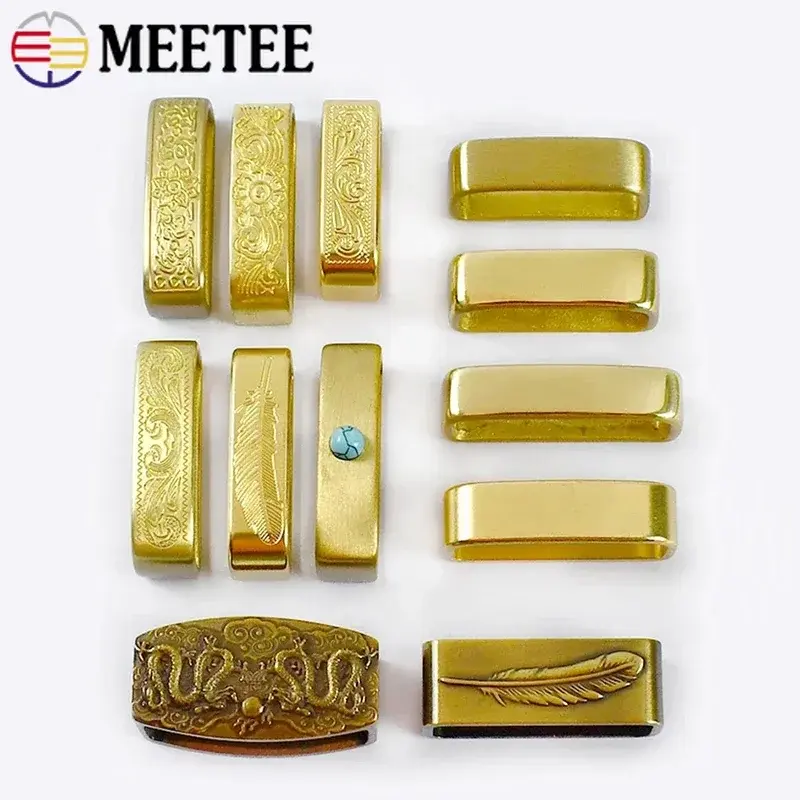 1/2Pcs 35/40mm Pure Copper Belts Rings Buckles Leather Belt Loops Hook Buckle DIY Craft Band O Ring Loop Clasp Accessories