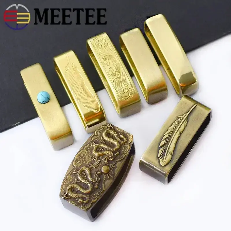 1/2Pcs 35/40mm Pure Copper Belts Rings Buckles Leather Belt Loops Hook Buckle DIY Craft Band O Ring Loop Clasp Accessories