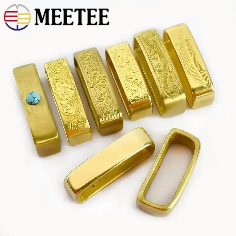 1/2Pcs 35/40mm Pure Copper Belts Rings Buckles Leather Belt Loops Hook Buckle DIY Craft Band O Ring Loop Clasp Accessories