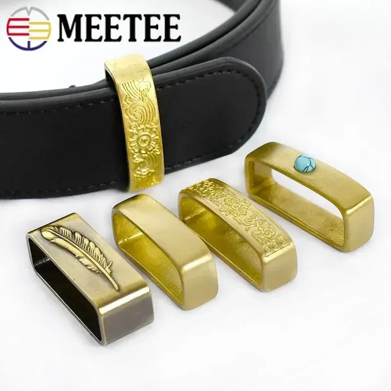 1/2Pcs 35/40mm Pure Copper Belts Rings Buckles Leather Belt Loops Hook Buckle DIY Craft Band O Ring Loop Clasp Accessories