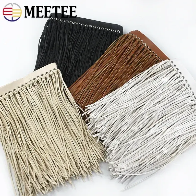 Meetee 1M 30cm Leather Tassel Lace PU Fringe Trim Ribbon Handbag Dress Decor Tassels DIY Performance Clothes Sewing Accessories