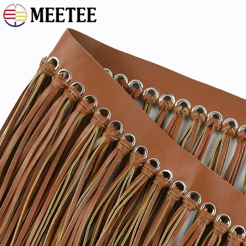 Meetee 1M 30cm Leather Tassel Lace PU Fringe Trim Ribbon Handbag Dress Decor Tassels DIY Performance Clothes Sewing Accessories