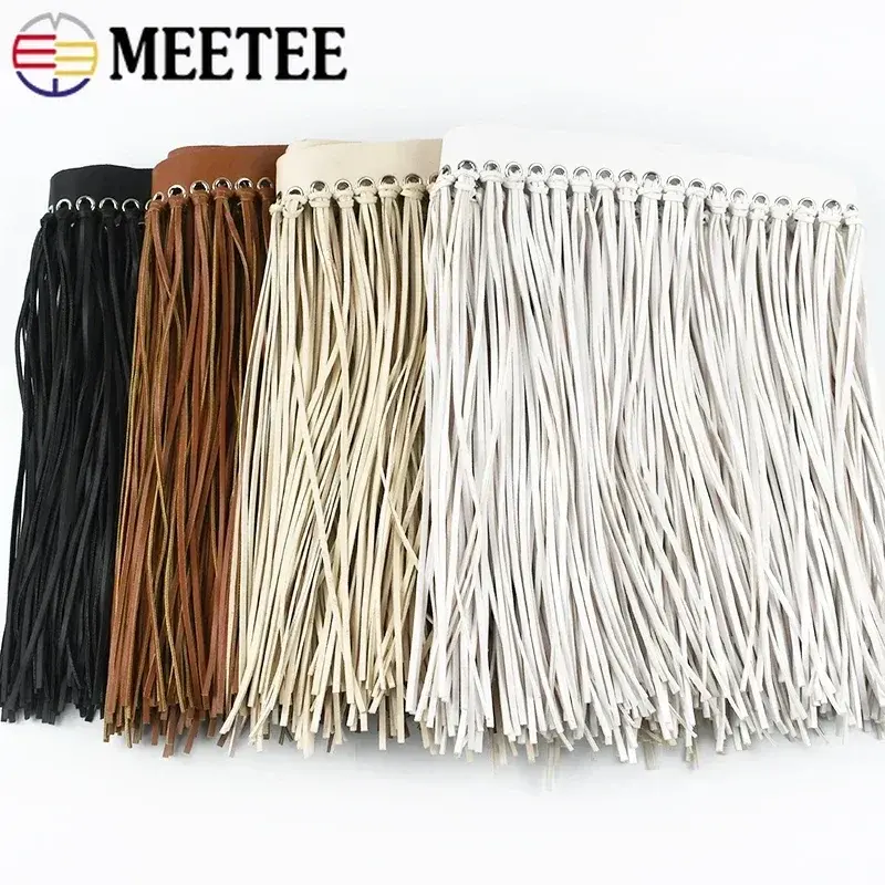 Meetee 1M 30cm Leather Tassel Lace PU Fringe Trim Ribbon Handbag Dress Decor Tassels DIY Performance Clothes Sewing Accessories