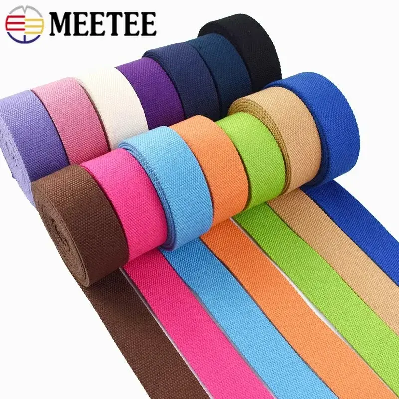 1-10M 25mm Polycotton Webbing Tape 2mm Thickness Bag Straps Apparel Making Craft Supplies Sewing Binding Ribbon Band Accessories
