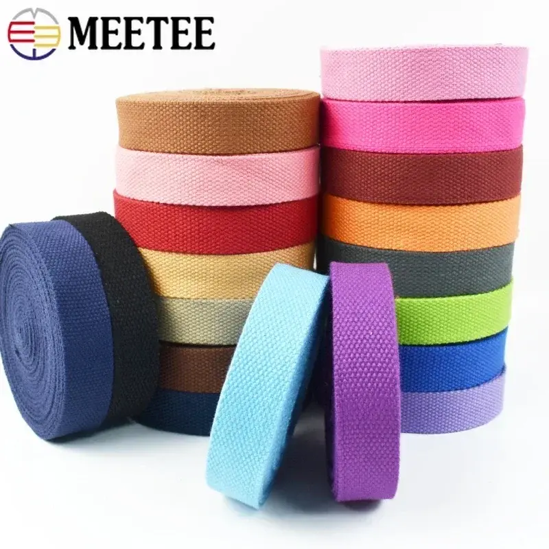 1-10M 25mm Polycotton Webbing Tape 2mm Thickness Bag Straps Apparel Making Craft Supplies Sewing Binding Ribbon Band Accessories