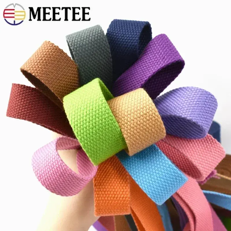 1-10M 25mm Polycotton Webbing Tape 2mm Thickness Bag Straps Apparel Making Craft Supplies Sewing Binding Ribbon Band Accessories
