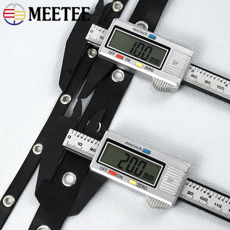 2/4/10M 10-20mm Black Rivets PU Leather Ribbon Tape Ropes Bag Strap Bracelet Cord Band Belt Decorative DIY Sewing Accessories