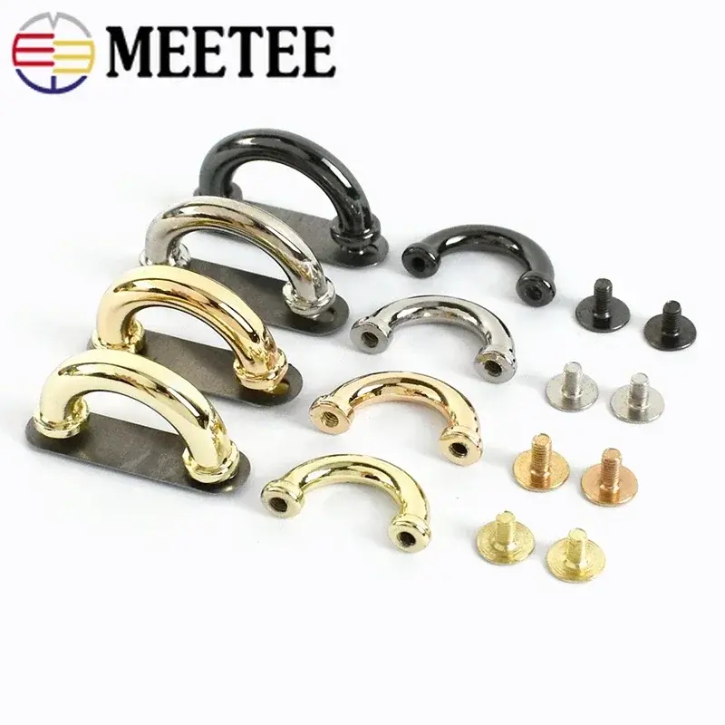 5-20Pcs 14/17mm D Ring Metal Arch Bridge Buckle For Bag Strap Screws Clasp Handbag Chain Connector Hooks DIY Hardware Accessorie