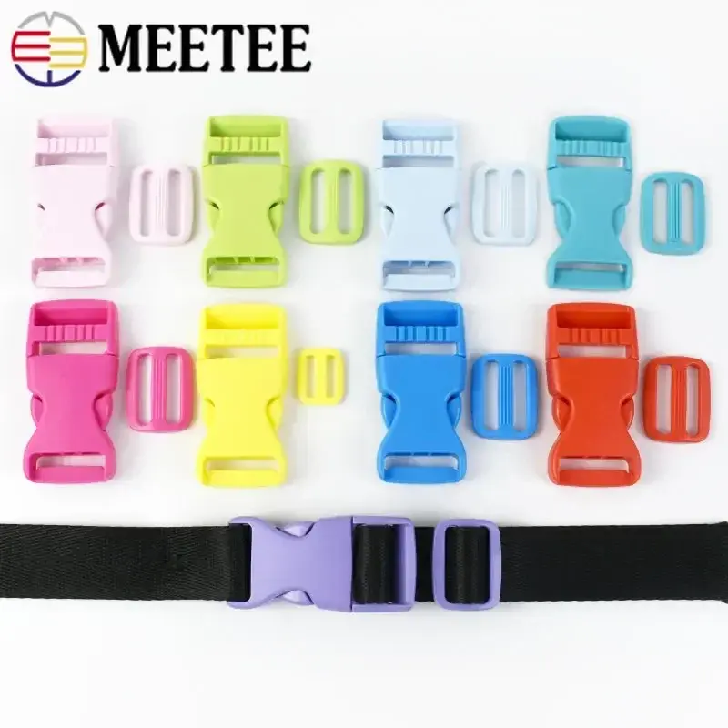 5/10Sets 25mm Plastic Buckles for Backpack Strap Release Buckle Tri Glide Slider Ring Clasp Knapsack Belt Hook DIY Accessories