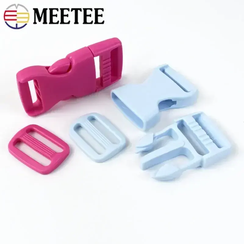 5/10Sets 25mm Plastic Buckles for Backpack Strap Release Buckle Tri Glide Slider Ring Clasp Knapsack Belt Hook DIY Accessories