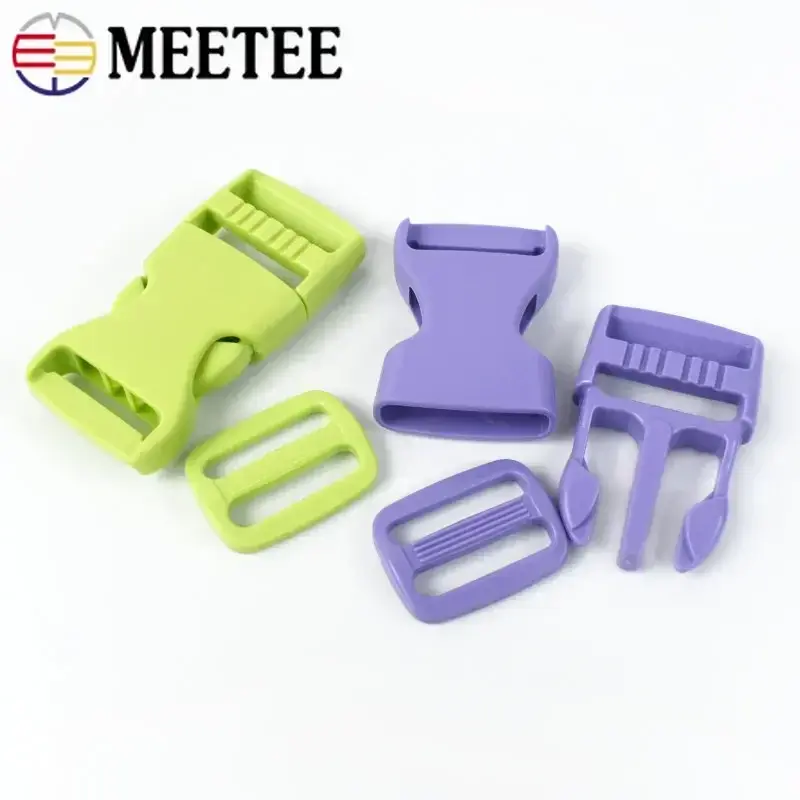 5/10Sets 25mm Plastic Buckles for Backpack Strap Release Buckle Tri Glide Slider Ring Clasp Knapsack Belt Hook DIY Accessories