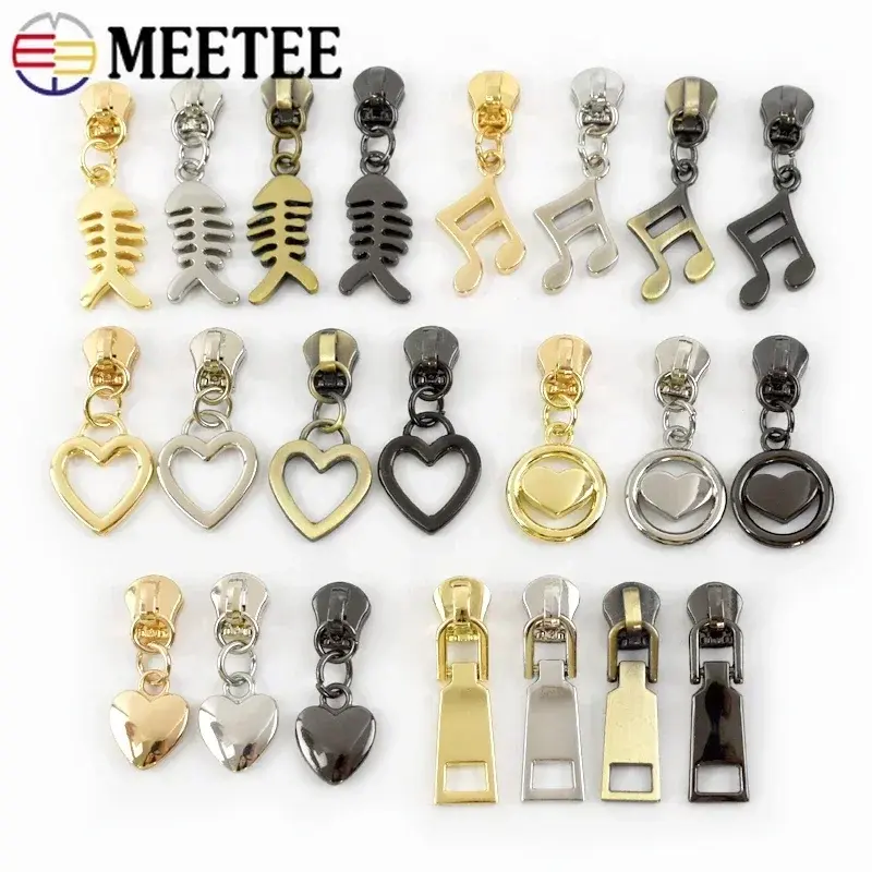5-50Pcs 5# Zippers Slider for Metal Zipper Tape By Meter Bag Zip Pull Head Jacket Replace Zips Repair Kit DIY Sewing Accessories