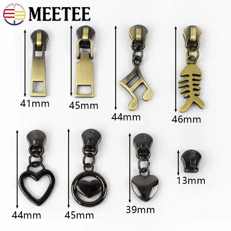 5-50Pcs 5# Zippers Slider for Metal Zipper Tape By Meter Bag Zip Pull Head Jacket Replace Zips Repair Kit DIY Sewing Accessories