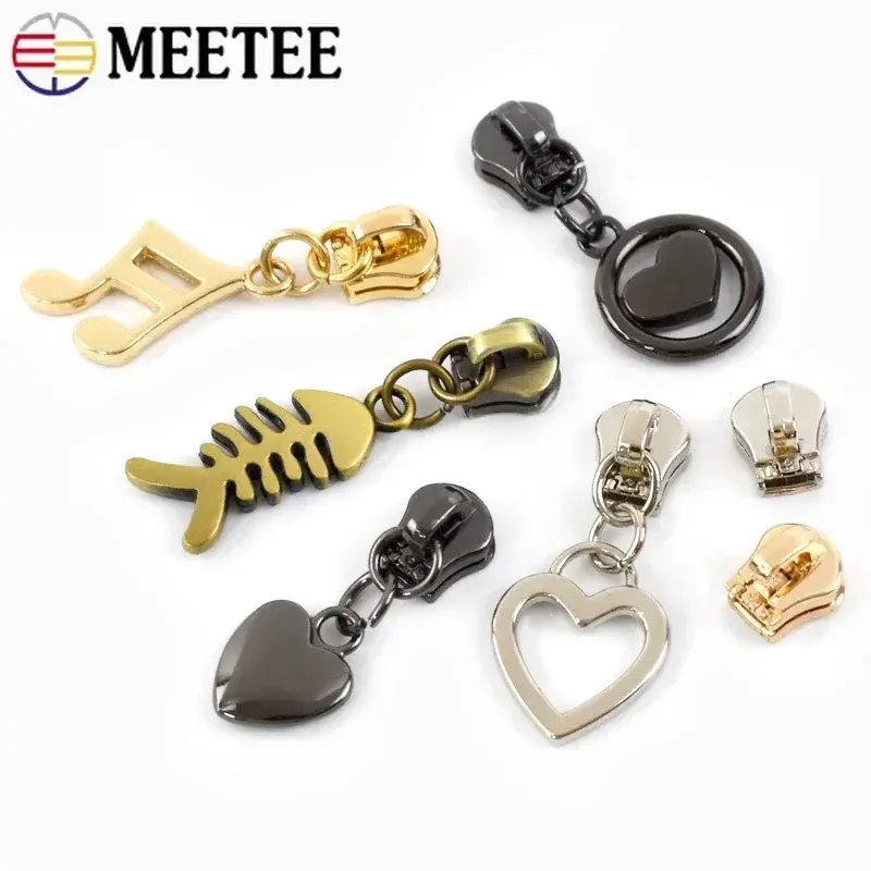 5-50Pcs 5# Zippers Slider for Metal Zipper Tape By Meter Bag Zip Pull Head Jacket Replace Zips Repair Kit DIY Sewing Accessories