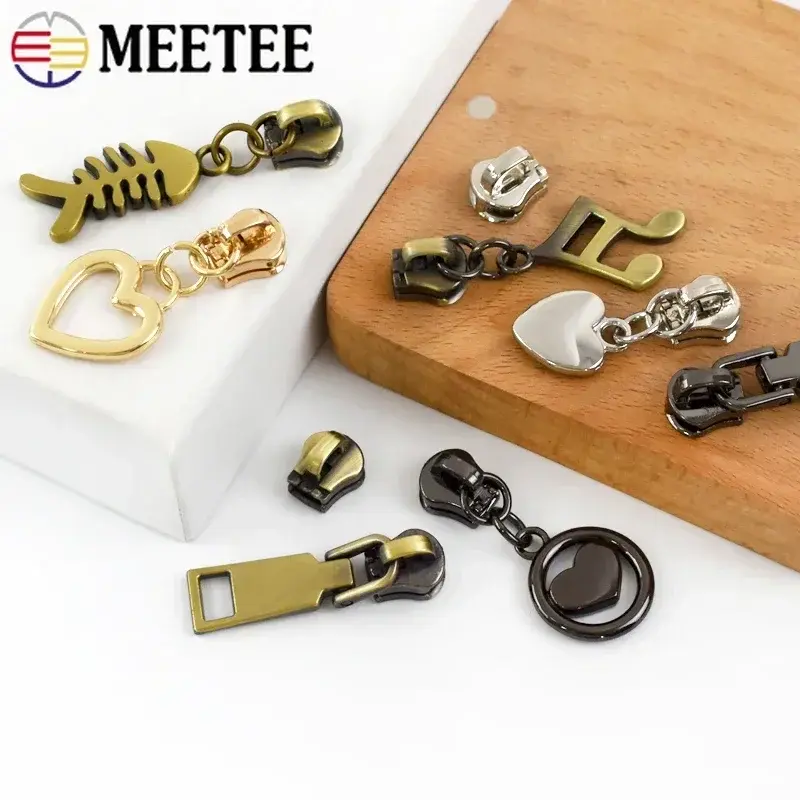 5-50Pcs 5# Zippers Slider for Metal Zipper Tape By Meter Bag Zip Pull Head Jacket Replace Zips Repair Kit DIY Sewing Accessories