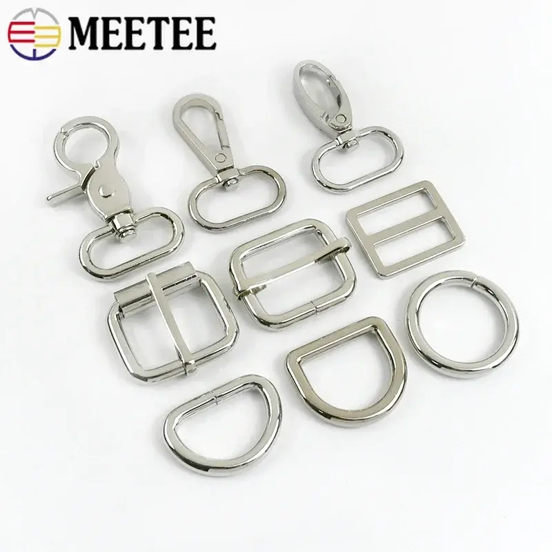 5/10Pcs 20/25/32/38mm Silver Metal Lobster Clasp Buckle for Bag Strap Clothing DIY Hardware Accessories OD Ring Tri-Glide Slider