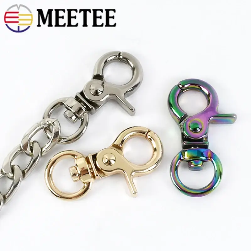 10mm Metal Strap Buckles for Bag Clip Buckle Handbag Swivel Lobster Clasp Keychain Snap Hooks DIY Carabiner Sewing Accessories