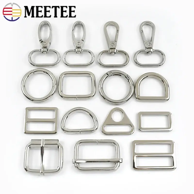5/10Pcs 20/25/32/38mm Silver Metal Lobster Clasp Buckle for Bag Strap Clothing DIY Hardware Accessories OD Ring Tri-Glide Slider