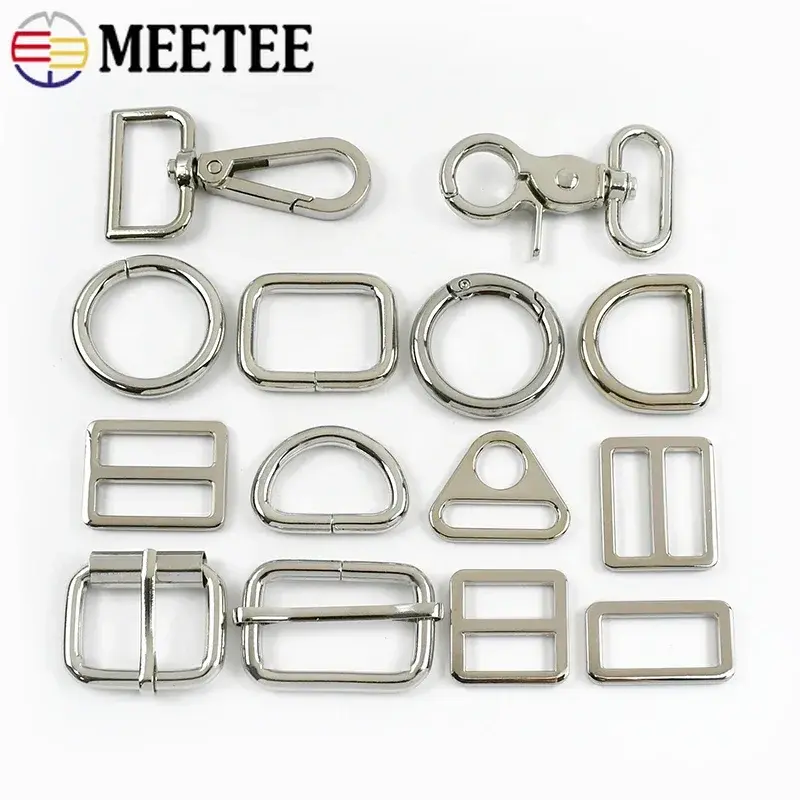 5/10Pcs 20/25/32/38mm Silver Metal Lobster Clasp Buckle for Bag Strap Clothing DIY Hardware Accessories OD Ring Tri-Glide Slider