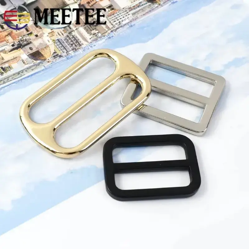 10Pcs 20-50mm Metal Bag Strap Buckle Webbing Tri-glide Clasp For Backpack Belt Adjuster Hook Pet Collar Ring Hardware Accessory