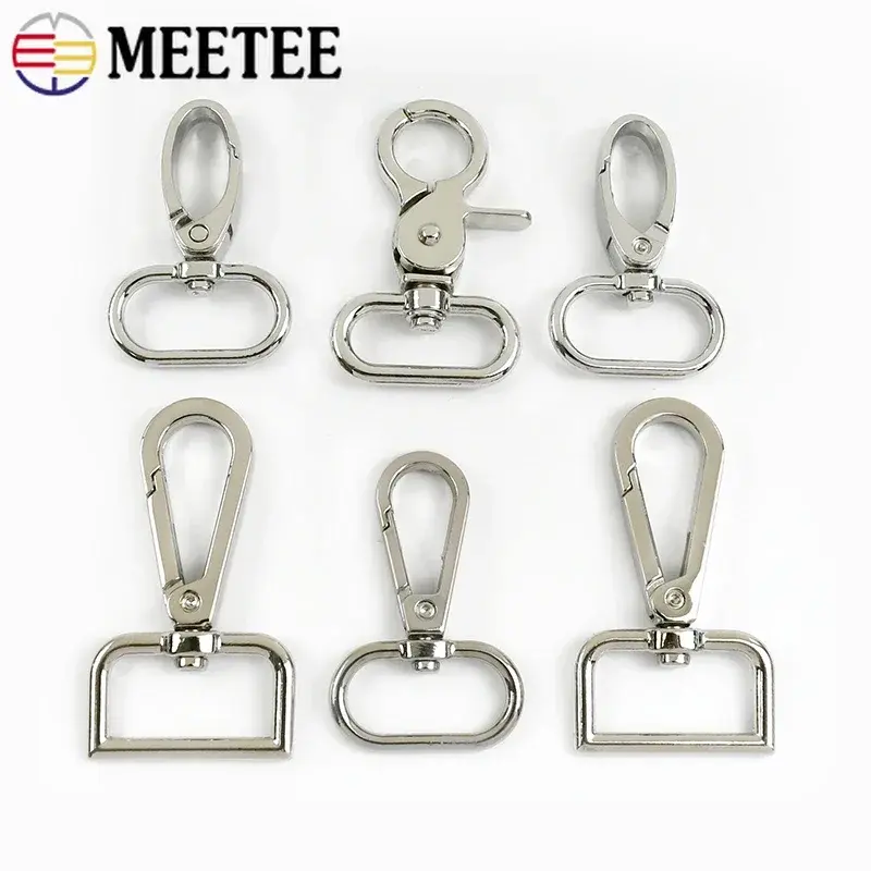 5/10Pcs 20/25/32/38mm Silver Metal Lobster Clasp Buckle for Bag Strap Clothing DIY Hardware Accessories OD Ring Tri-Glide Slider