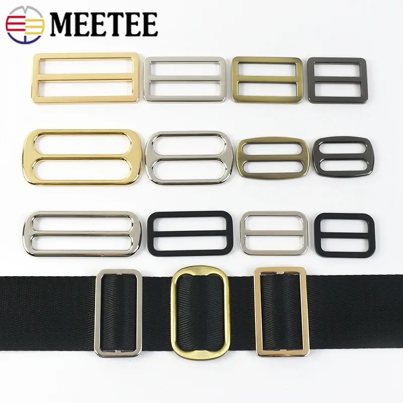 10Pcs 20-50mm Metal Bag Strap Buckle Webbing Tri-glide Clasp For Backpack Belt Adjuster Hook Pet Collar Ring Hardware Accessory