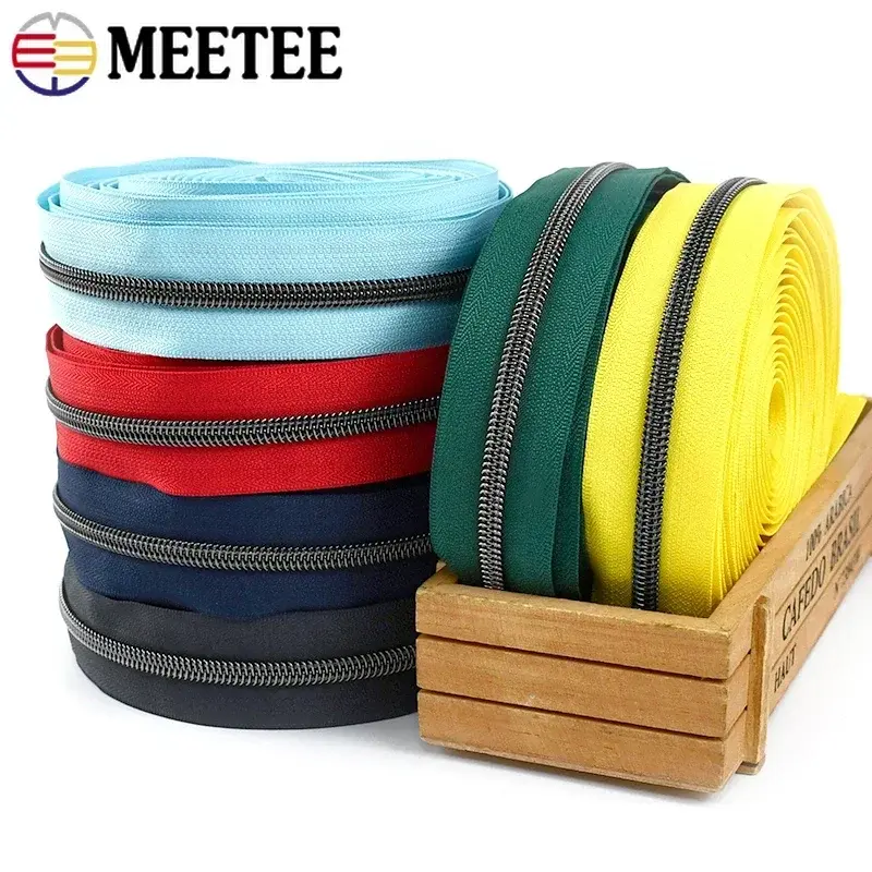 5# Sewing Nylon Zipper By The Meter Coil Zip Tapes for Bag Wallet Plastic Zippers Garment Repair Kit DIY Tailor Accessories