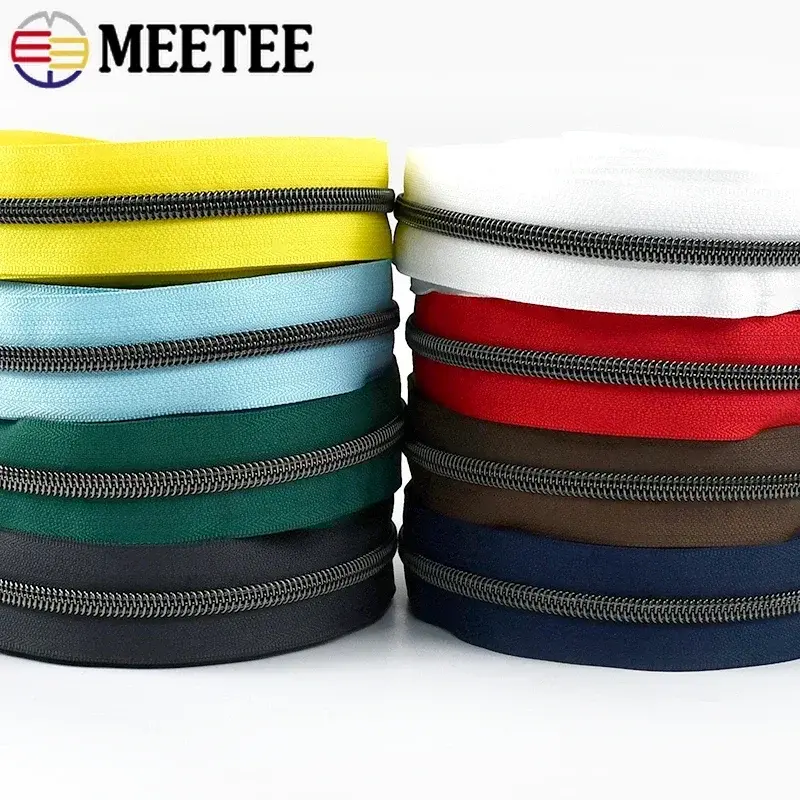 5# Sewing Nylon Zipper By The Meter Coil Zip Tapes for Bag Wallet Plastic Zippers Garment Repair Kit DIY Tailor Accessories