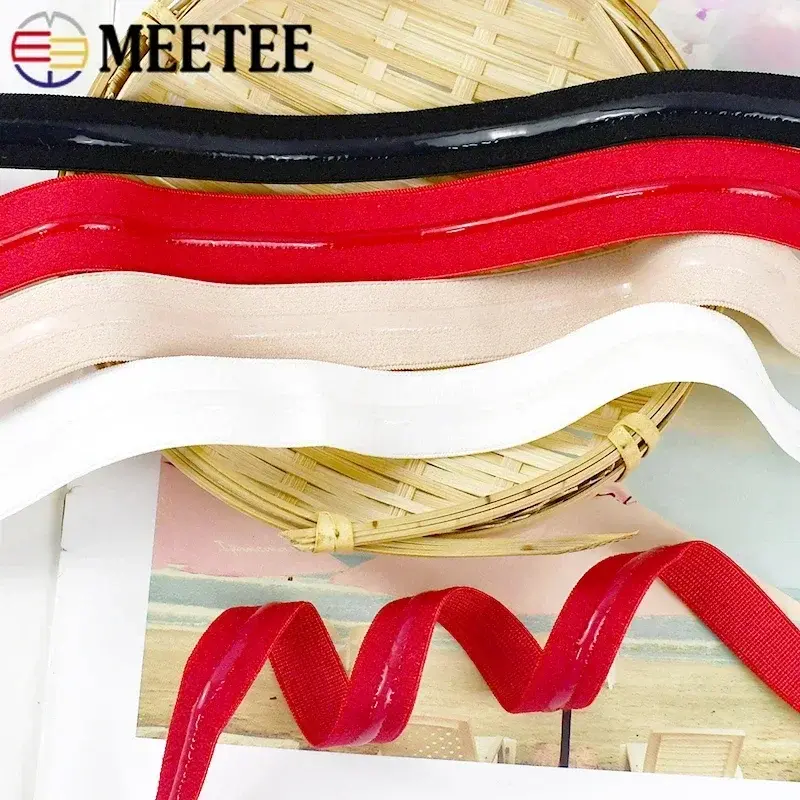 5/10/20M 8-25mm Silicone Elastic Band For Clothes Underwear Non-slip Ribbon Garment Rubber Webbing Tapes DIY Sewing Accessories