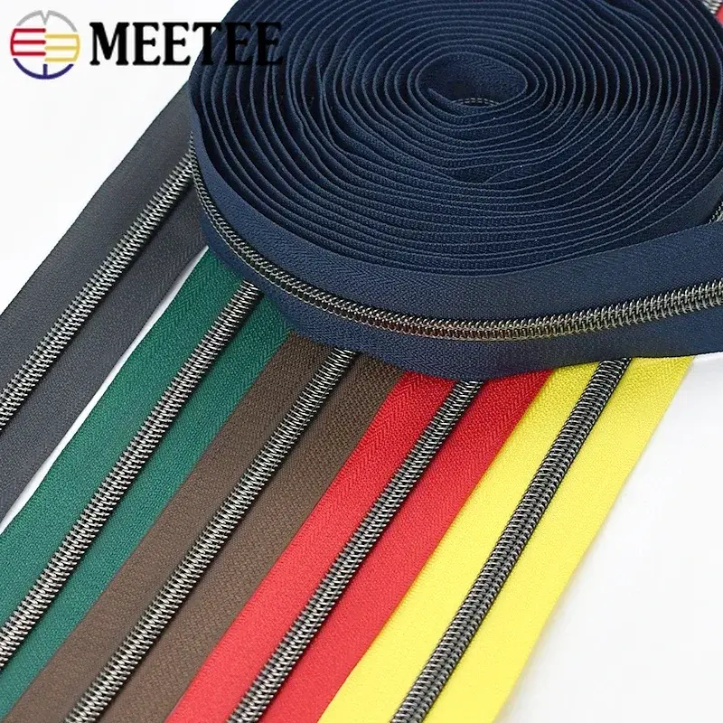 5# Sewing Nylon Zipper By The Meter Coil Zip Tapes for Bag Wallet Plastic Zippers Garment Repair Kit DIY Tailor Accessories