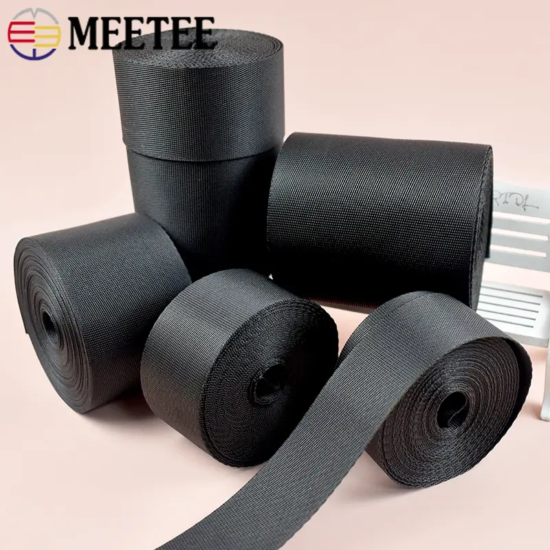 5Meters 10-100mm Black Nylon Webbing Tape for Bag Strap Ribbon Pet Collar Band Car Seat Belt Bias Binding DIY Sewing Accessories