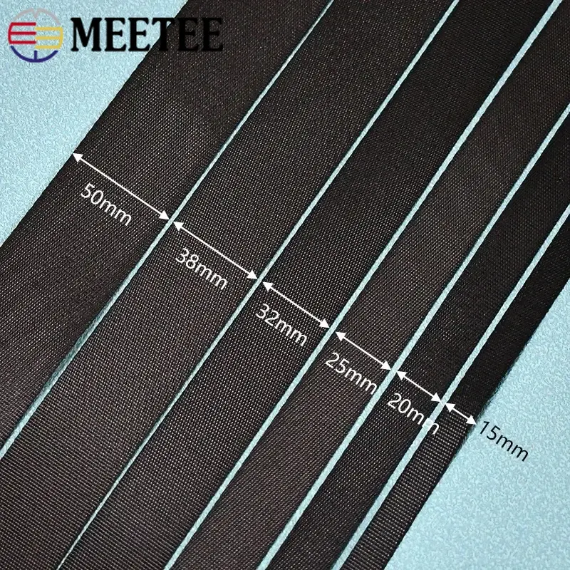 5Meters 10-100mm Black Nylon Webbing Tape for Bag Strap Ribbon Pet Collar Band Car Seat Belt Bias Binding DIY Sewing Accessories