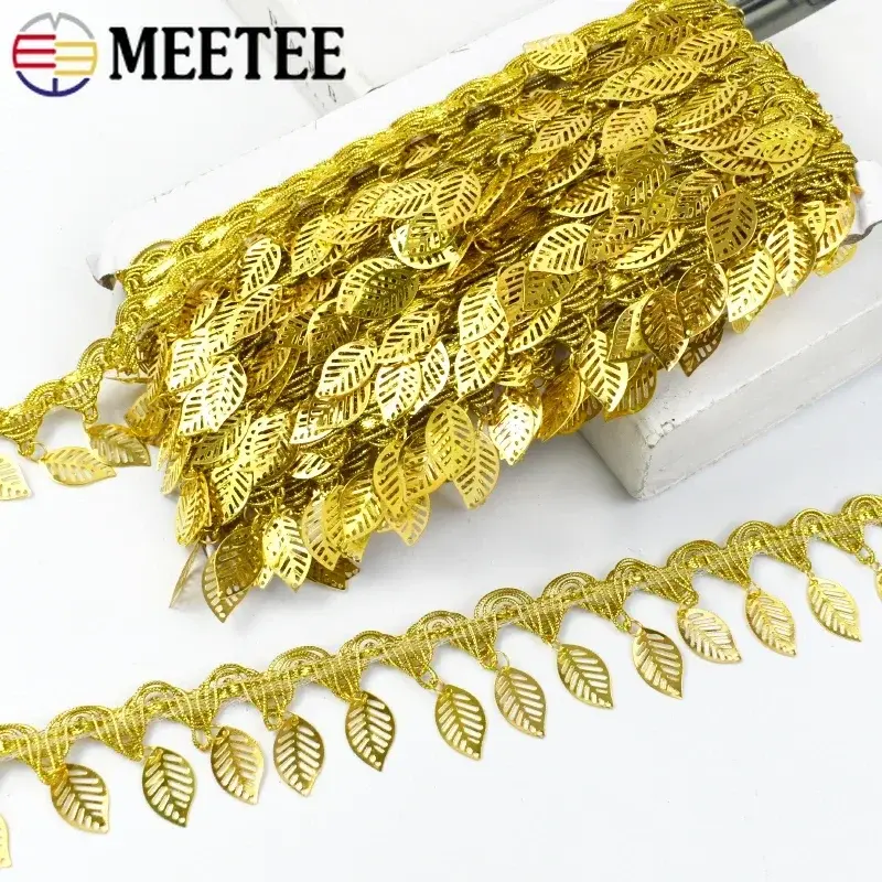 Meetee 2-9Yards 3-5.5cm Sequin Tassel Fringe Lace Trim For Party Dance Dress Clothing Decorative Trimming DIY Sewing Accessories
