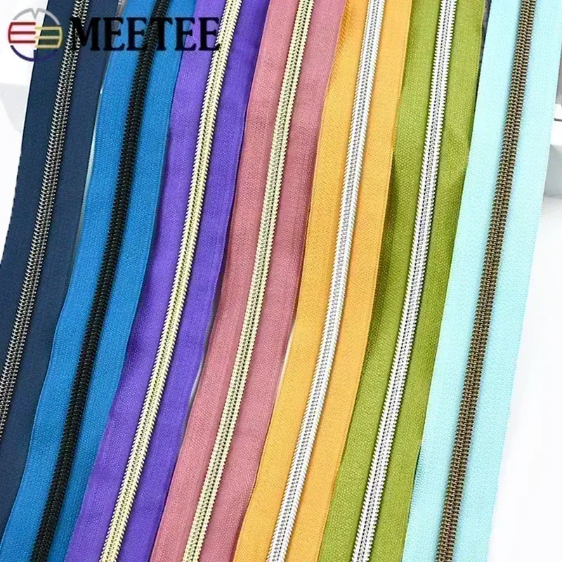 10/20/30/40/50M 5# Nylon Zipper Tapes for Bags Clothes Plastic Zips By The Meter Closures Zip Repair Kit DIY Sewing Accessories