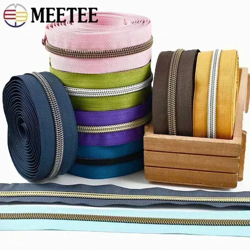 10/20/30/40/50M 5# Nylon Zipper Tapes for Bags Clothes Plastic Zips By The Meter Closures Zip Repair Kit DIY Sewing Accessories